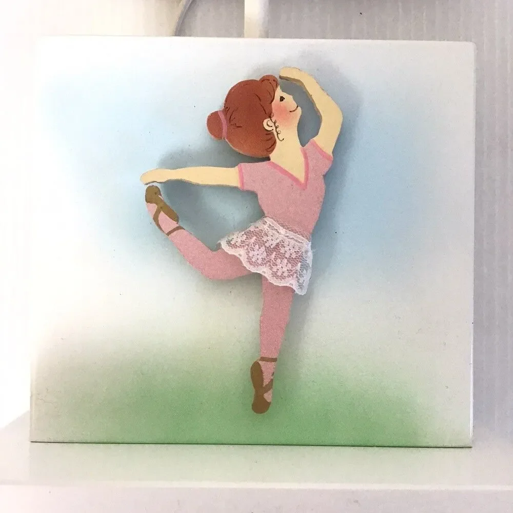 Hand Painted Wooden Ballerina Lamp